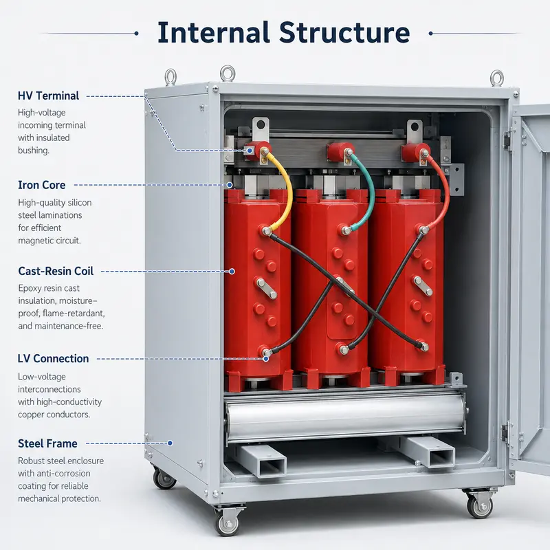 Three-Phase Cast-Resin Dry-Type Transformer — 100–2500 kVA, 11/13.8 kV, ISO9001 — detail 2