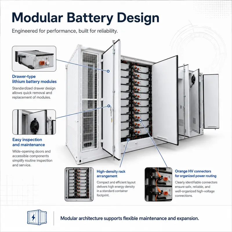 Liquid-Cooled LiFePO4 Container BESS — 1MWh to 6MWh, 1000kW, IP67 — detail 2