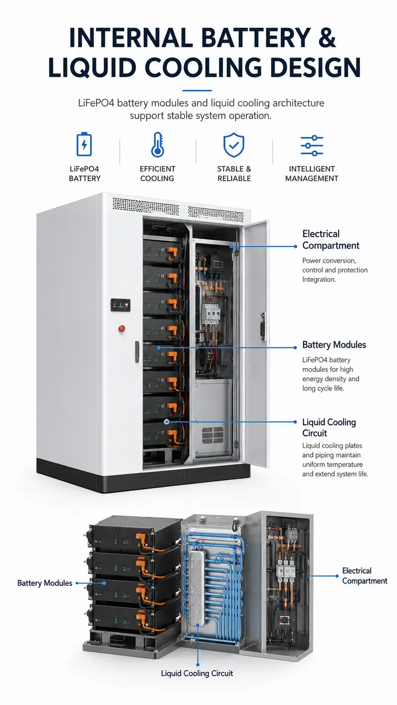 90kW / 266kWh Outdoor All-in-One Liquid-Cooled Storage Cabinet — detail 2