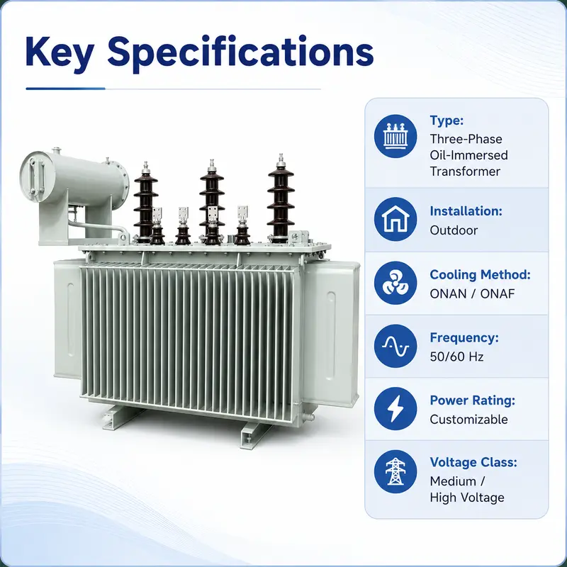 11/33kV Three-Phase Oil-Immersed Power Transformer (1000kVA–10MVA, Copper Winding) — detail 2