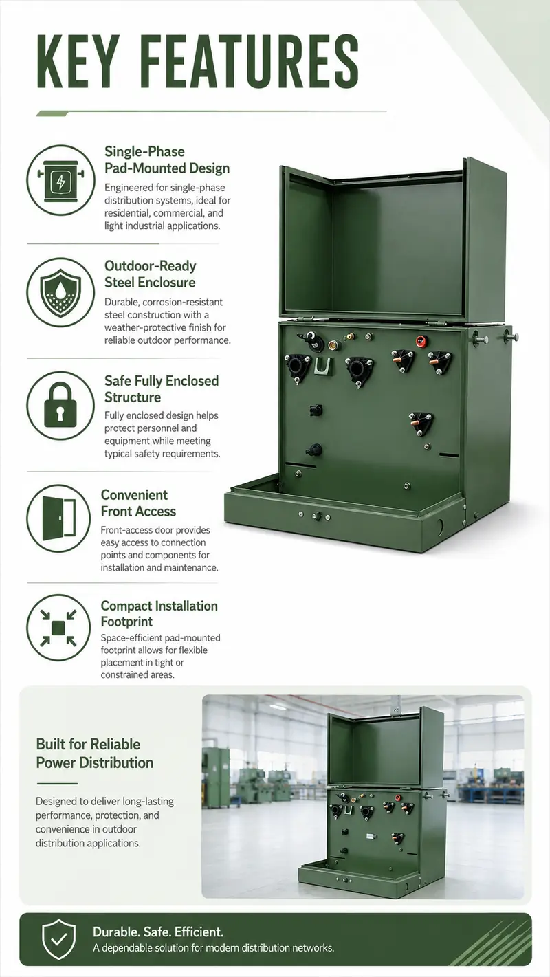 Single-Phase Pad-Mount Transformer, 37.5kVA-167kVA (12.47kV/34.5kV to 120V/240V) — detail 4