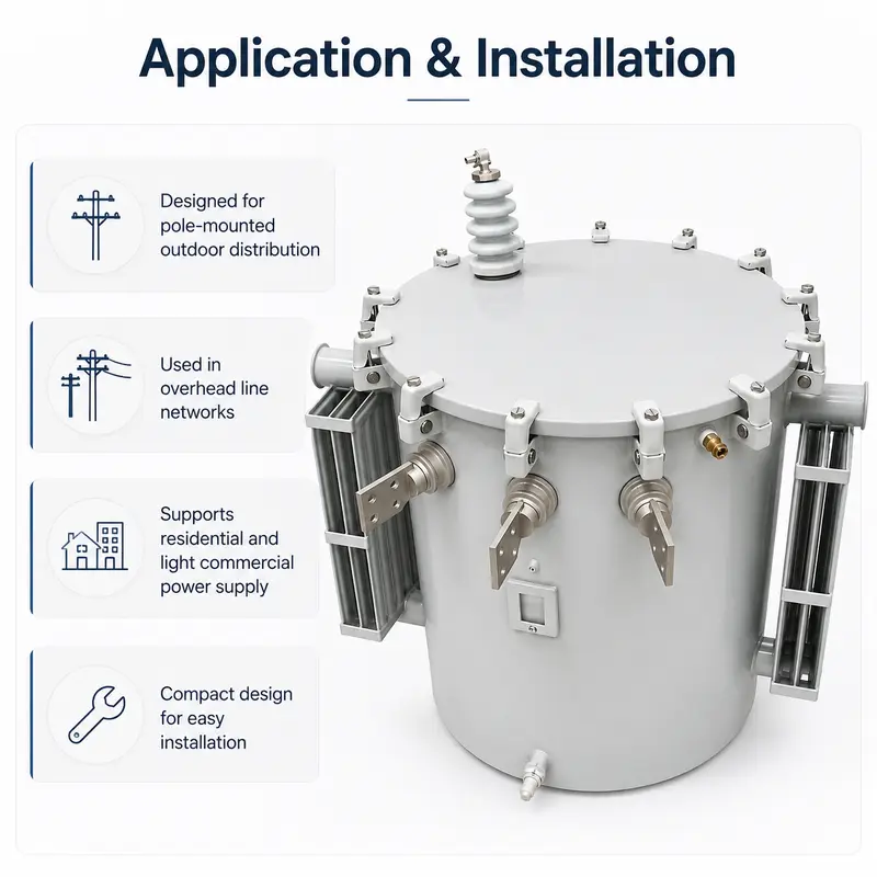 IEC 60076 333 kVA Single-Phase Pole-Mounted Oil Transformer — detail 3