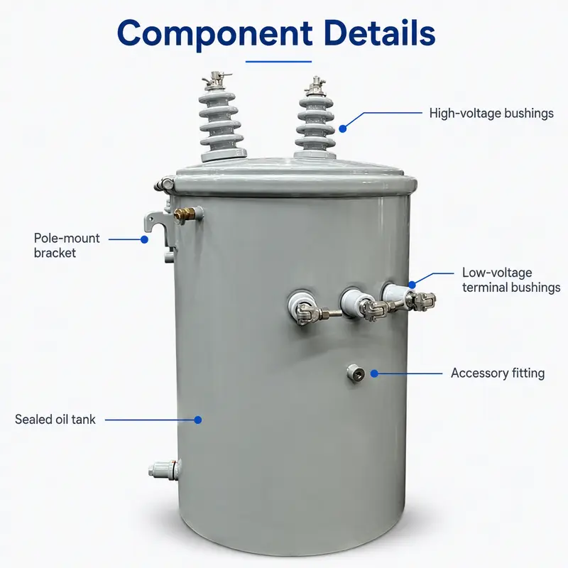 25–250 kVA Single-Phase Oil-Filled Pole-Mounted Transformer — detail 2