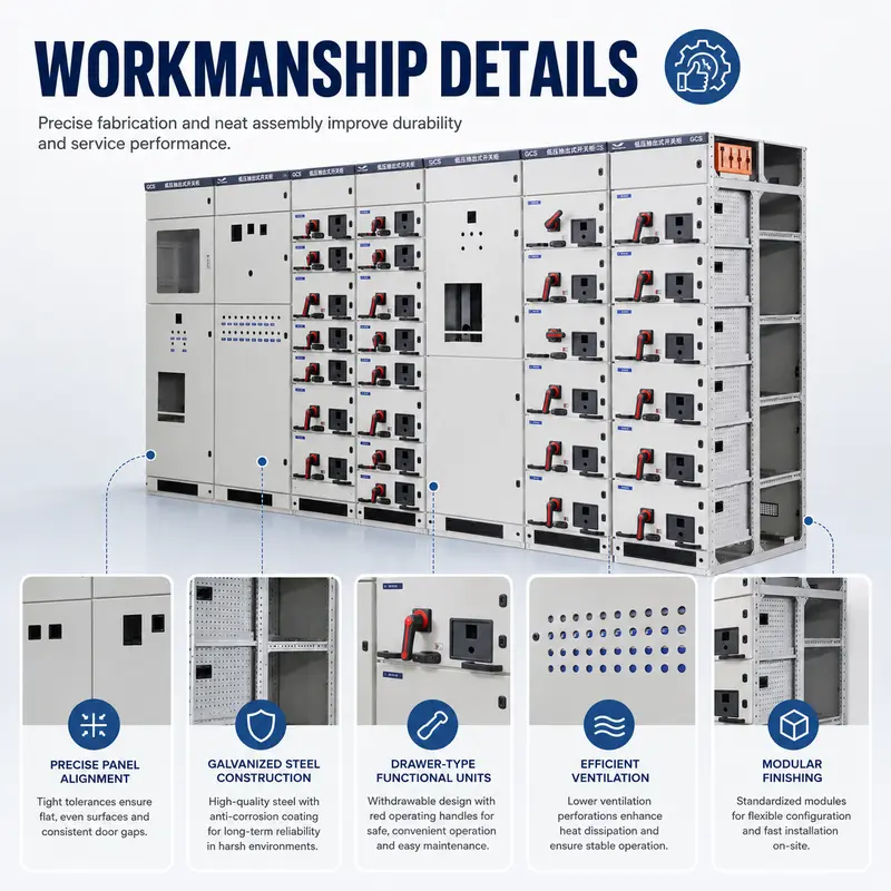 1000V Low Voltage Withdrawable Switchgear Panel (1600A, IP65, Galvanized Steel) — detail 3
