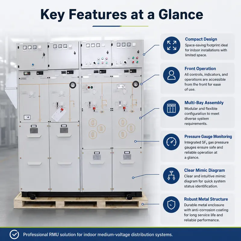 SF6 Gas-Insulated Ring Main Unit (RMU), 12–24kV, 630–2500A (Indoor) — detail 4